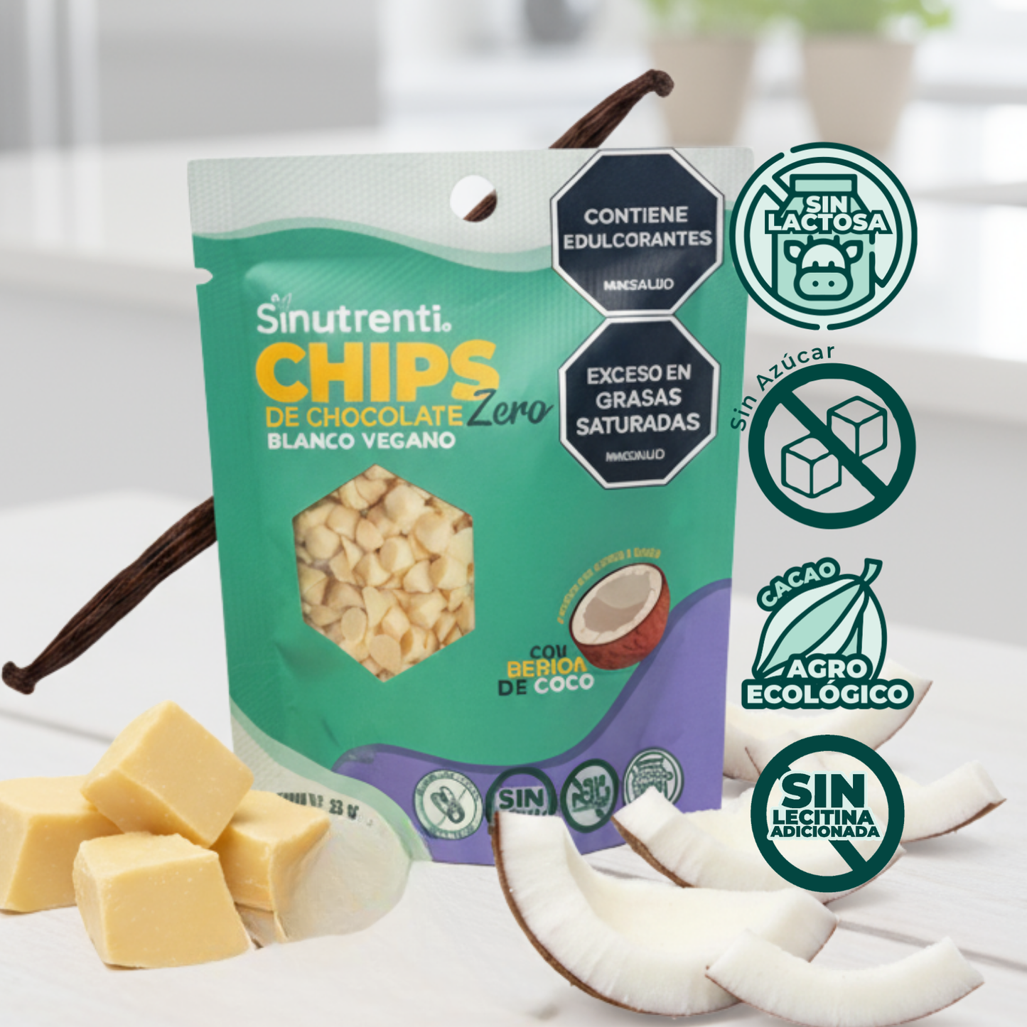 Chips de Chocolate Blanco Vegano 25gr