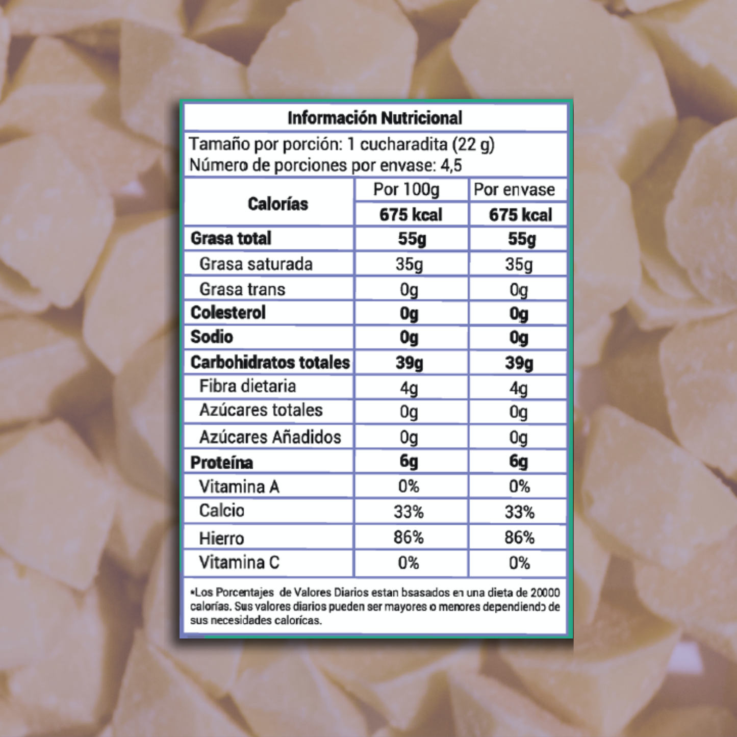 Chips de Chocolate Blanco Vegano 100gr