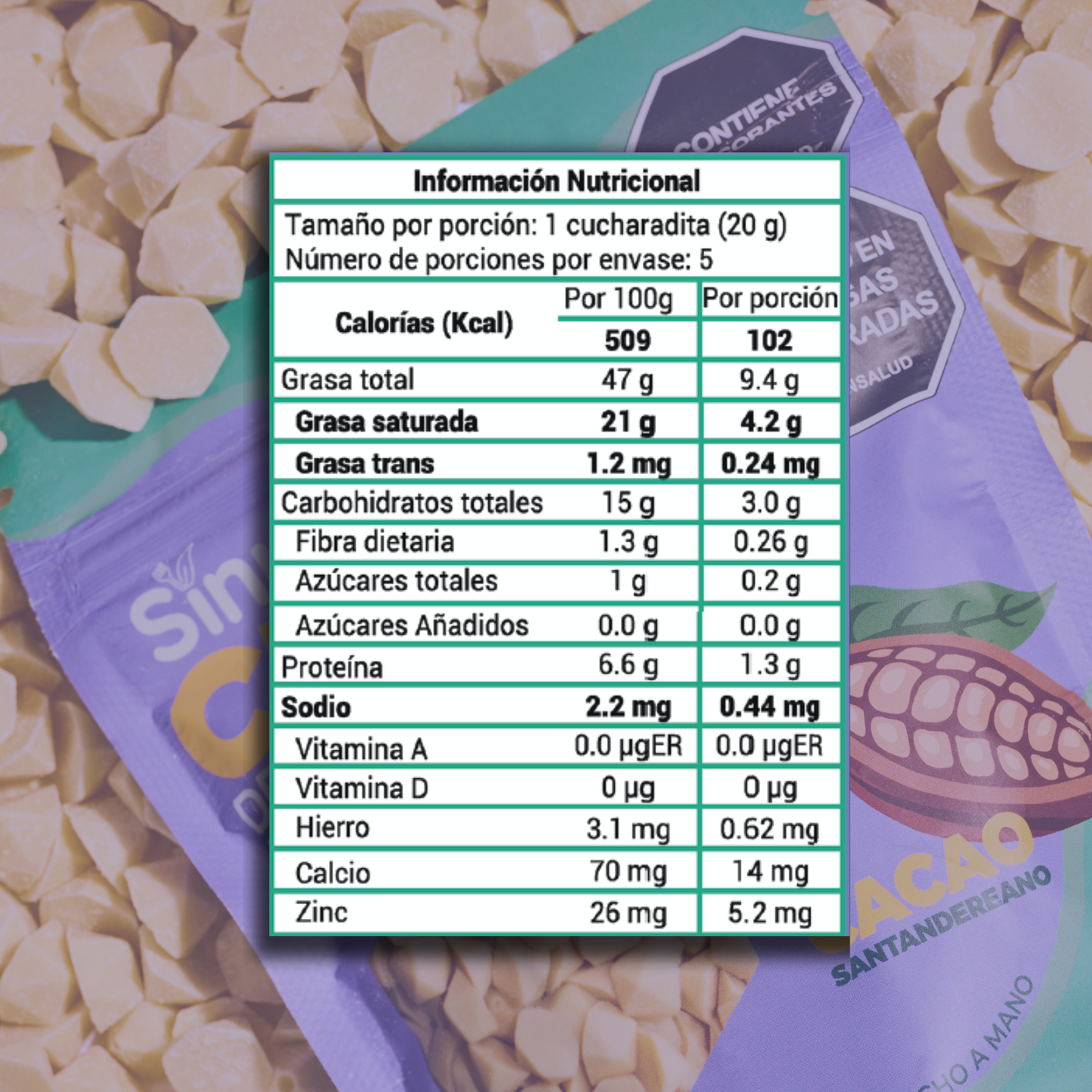 Chips de Chocolate Blanco 25gr